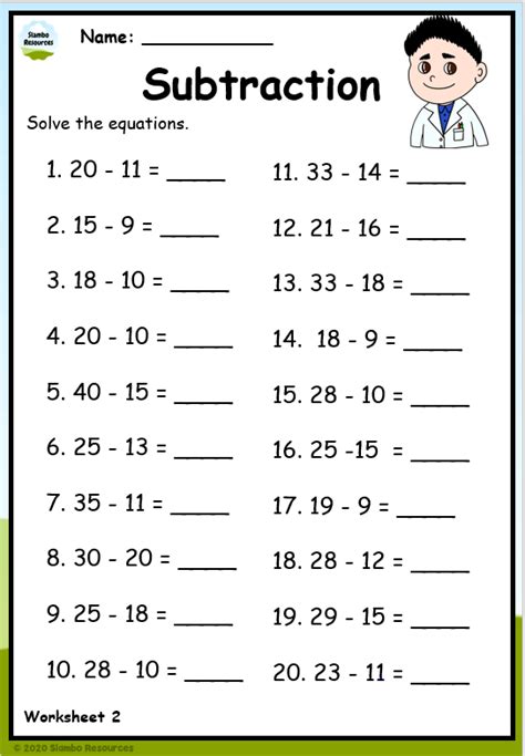subtraction worksheet|Grade 2 Subtraction Worksheets .